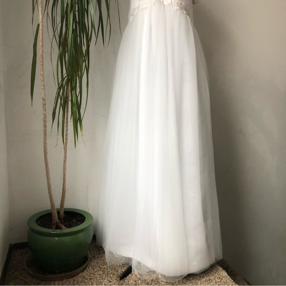 Custom Tailored Women’s Lace Corset White Wedding Dress w/cape and gloves Sz M - Picture 11 of 17